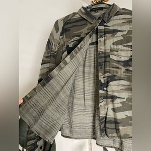 Sanctuary green camo button up